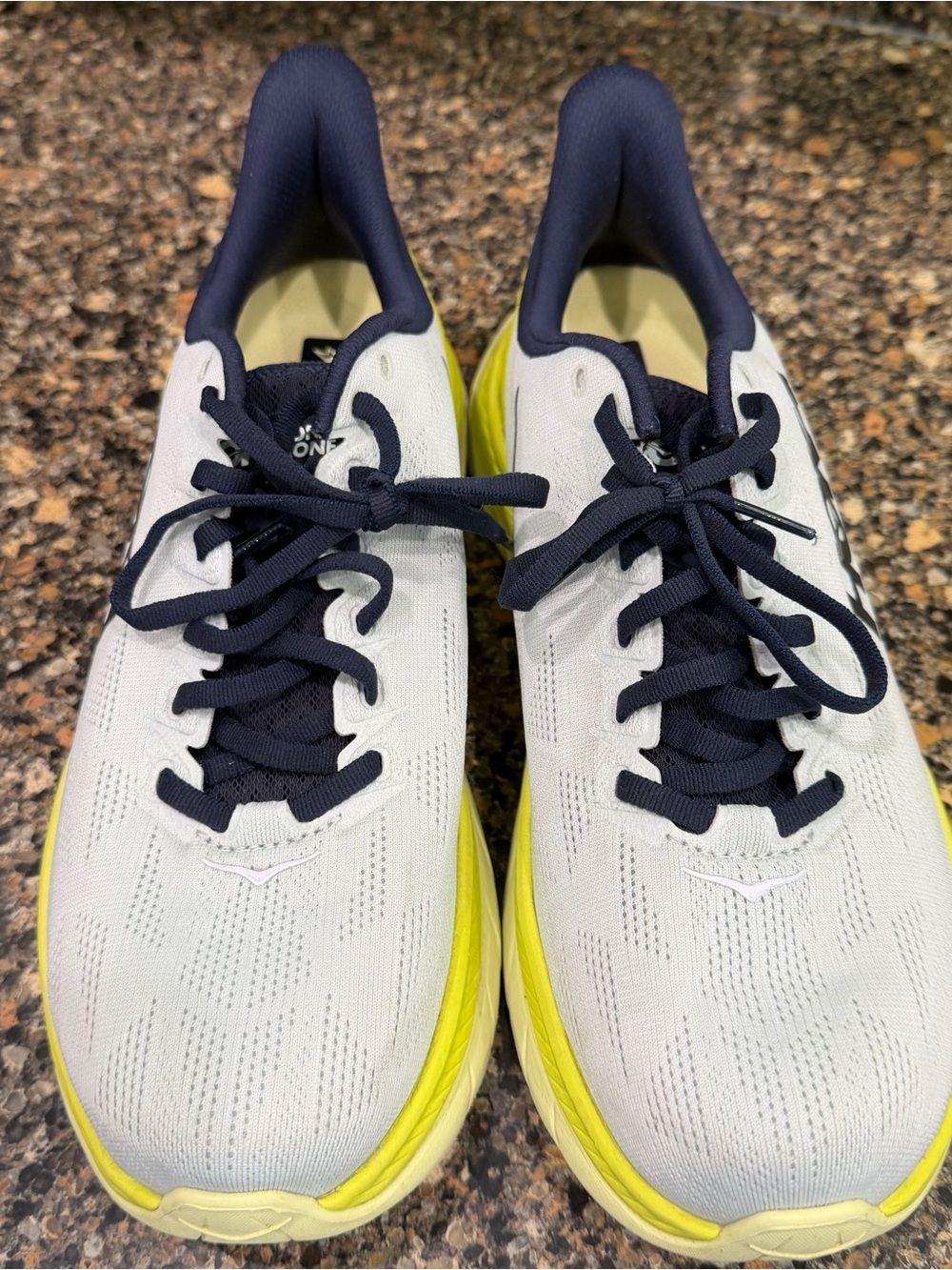 HOKA mens Mach size 9 White & Yellow Running Shoes - Picture 9 of 10